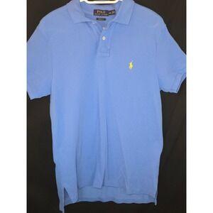 Polo Ralph Lauren Custom Fit Blue Yellow Pony Short Sleeve Men's M